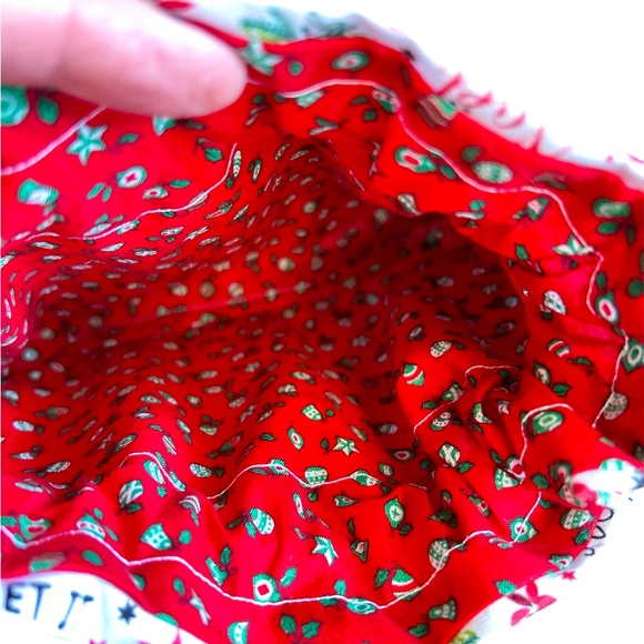 HAND CRAFTED Colorful Festive Christmas Eco Friendly Reusable Fabric Gift Bag - Picture 5 of 6
